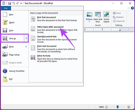convert excel to wordpad