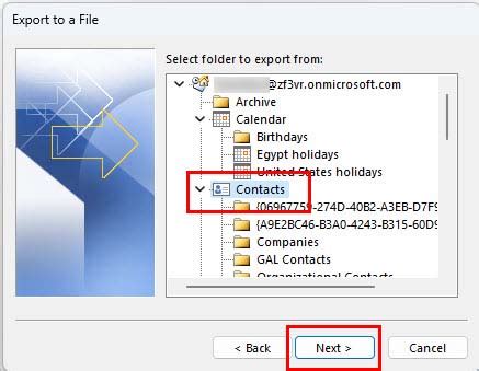 convert outlook contact list to excel