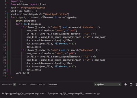 convert python code into word document