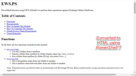 convert text file to html powershell