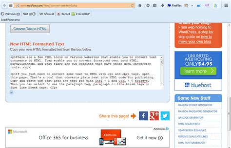 convert text to html format