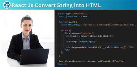 convert text to html in react js