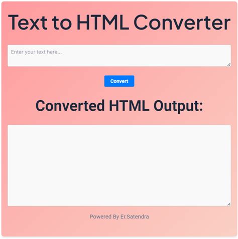 convert text to html page