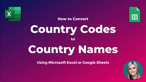 convert two letter country code to country name excel