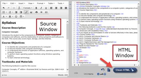 convert word to html source code