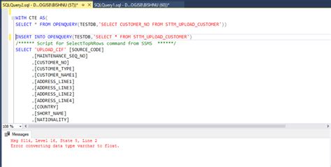 converting data type varchar to float in sql server