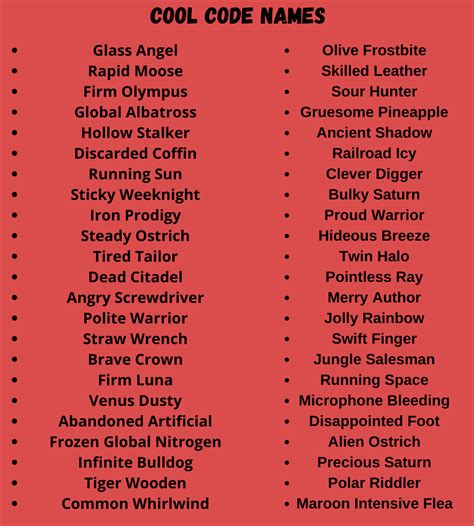 cool.code names