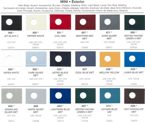cooper paint code