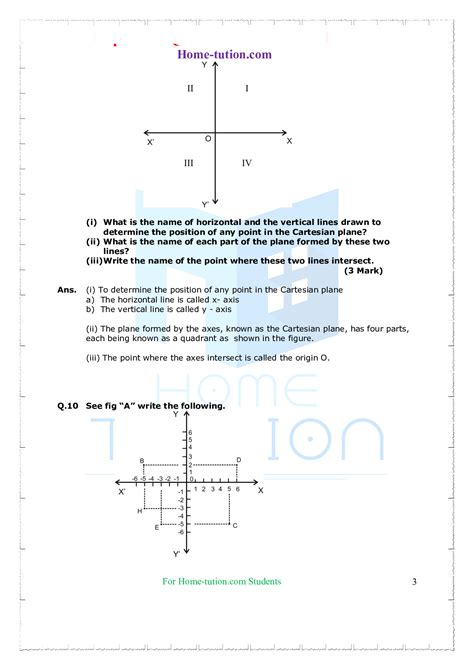 coordinate geometry class 9 questions with solutions
