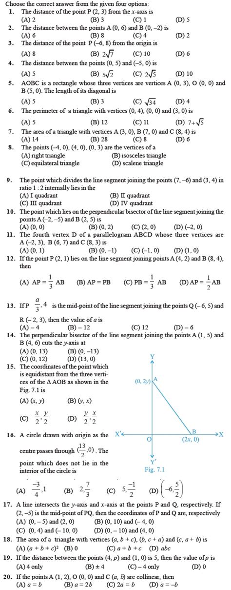 coordinate geometry multiple choice questions and answers pdf