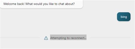 copilot message attempting to reconnect