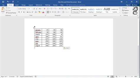 copy excel data to word without table