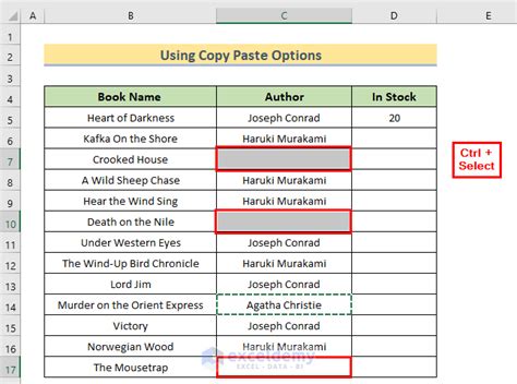 copy same value in excel column