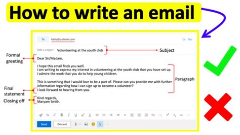 correct way to type an email