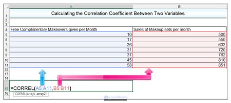 correlation between multiple variables in excel