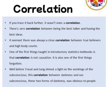 correlation in a sentence