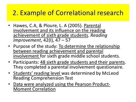 correlational research title examples in education