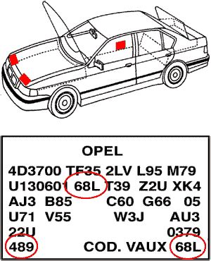 corsa c paint code location