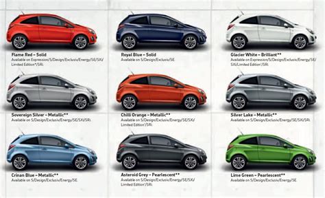 corsa colour code