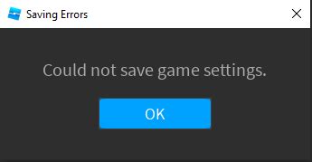 could not save game settings roblox