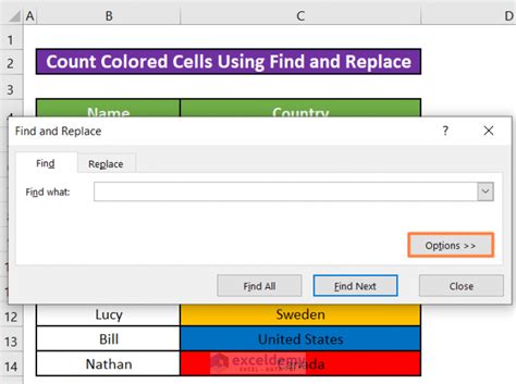 count colored cells excel vba