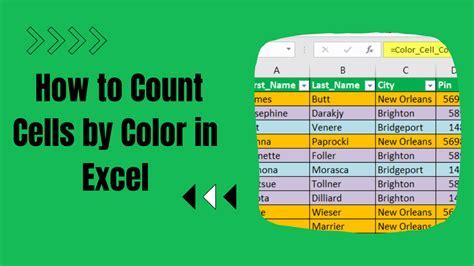 count different colored cells in excel