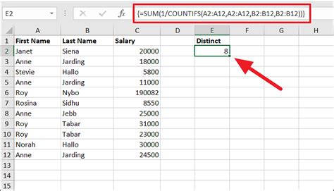 count how many different numbers in excel