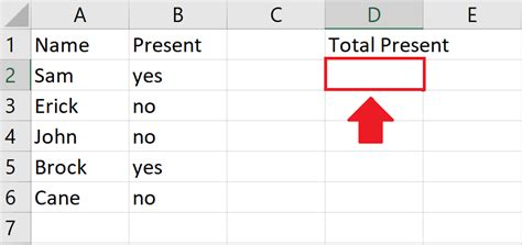 count how many yes in column excel