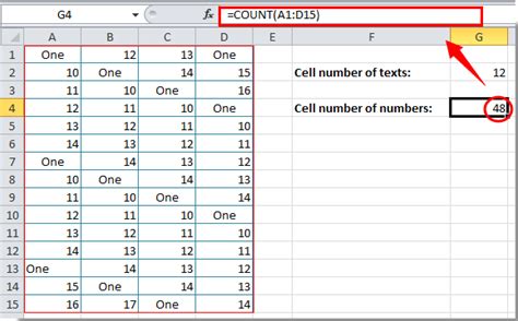count number of cells with numbers in excel