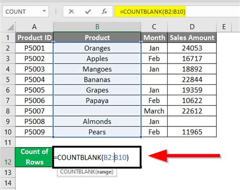 count number of rows in excel with text