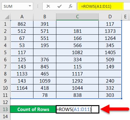 count number of rows selected in excel vba