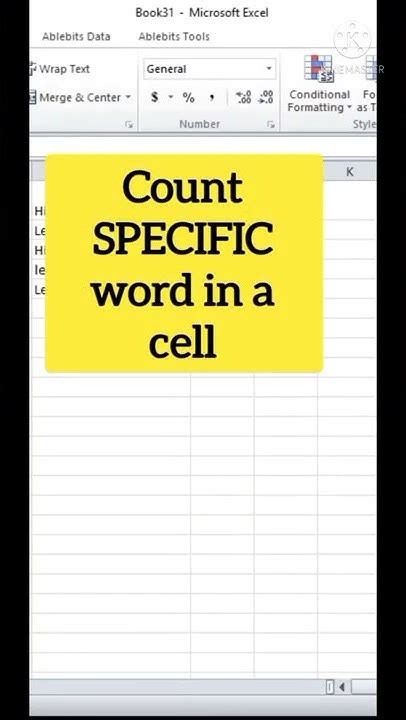 count number of words in a cell