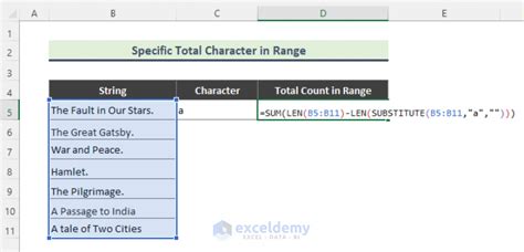 count occurrences of a character in a string excel