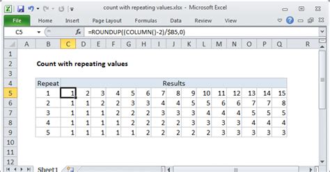 count recurring values in excel
