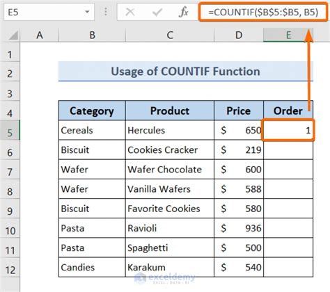 count the order of occurrence of duplicates in excel