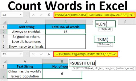 count words in excel formula