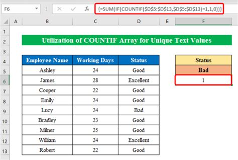 countif and array formula