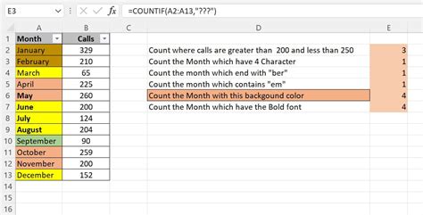 countif function in excel colored cells