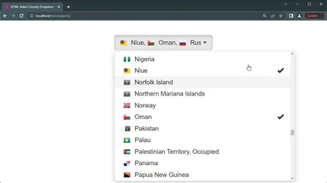 country code drop down list html w3schools