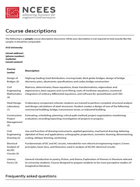 course description sample pdf