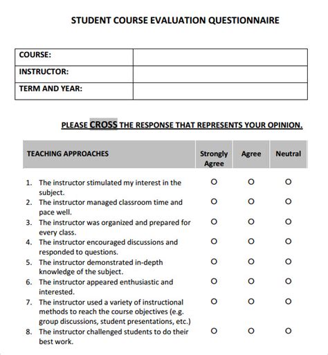 course feedback questions examples