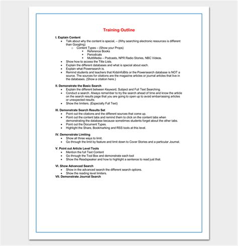 course outline examples