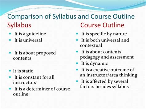course outline vs syllabus