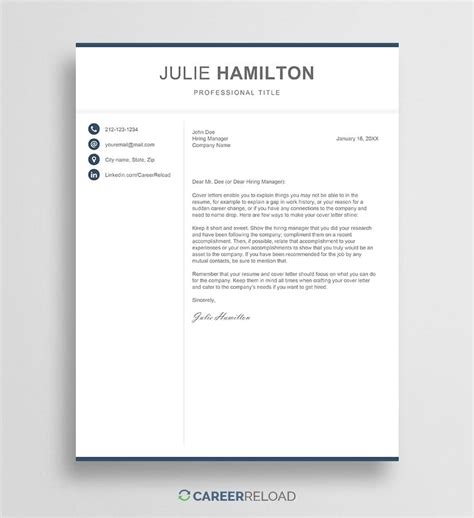 cover letter examples in word format
