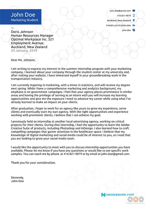 cover letter writing examples
