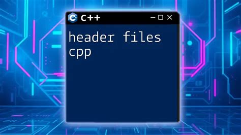 cpp header files list