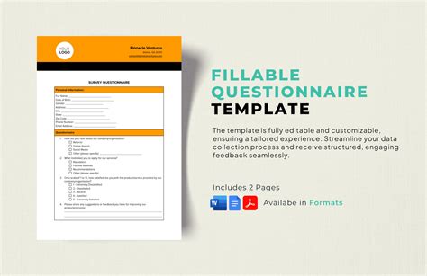 create a fillable questionnaire