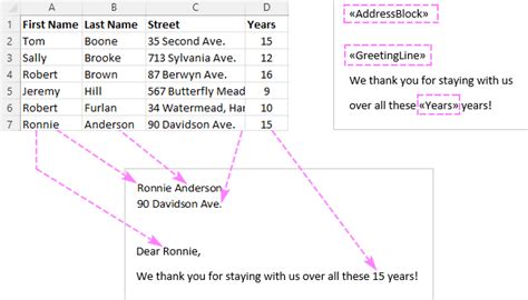 create a form letter with mail merge in word and excel
