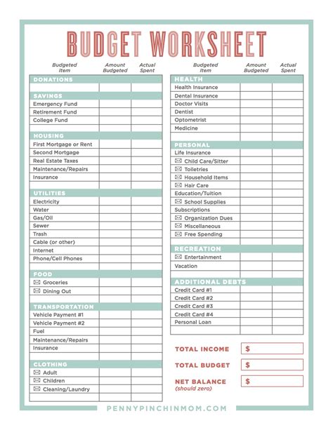 create a home budget in excel