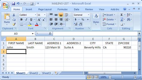 create a mailing list in word from excel